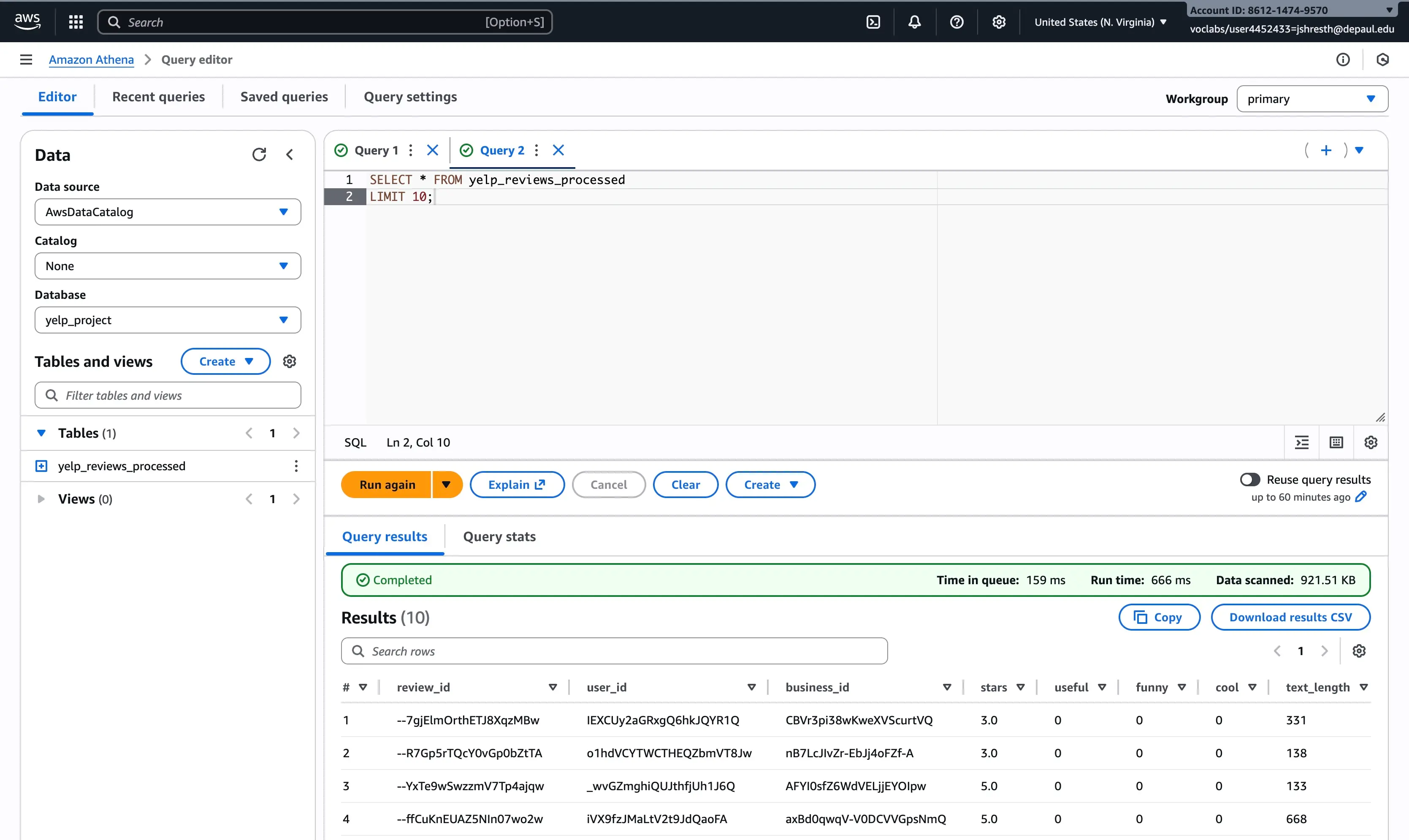 Athena Table Creation